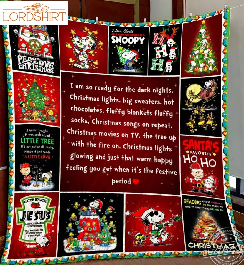 Snoopy Ready For Christmas 3D Quilt Blanket