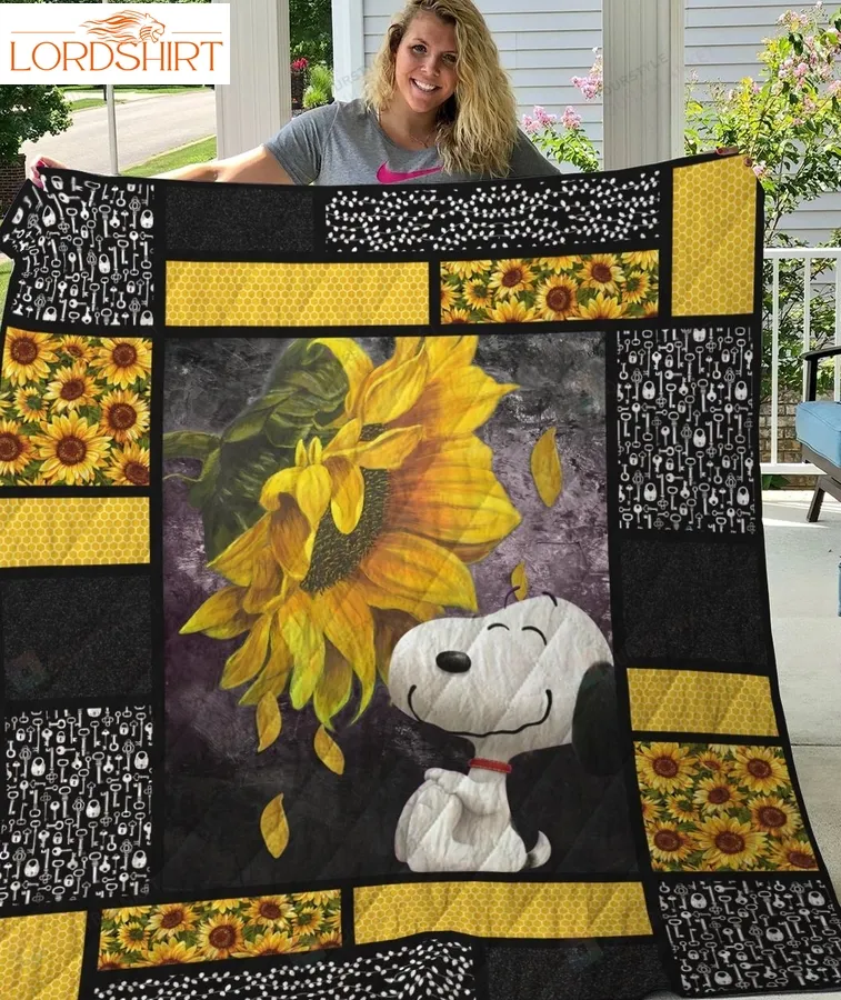 Snoopy Sunflower Quilt Blanket Great Customized Gifts For Birthday Christmas Thanksgiving Perfect Gifts For Sunflower Lover