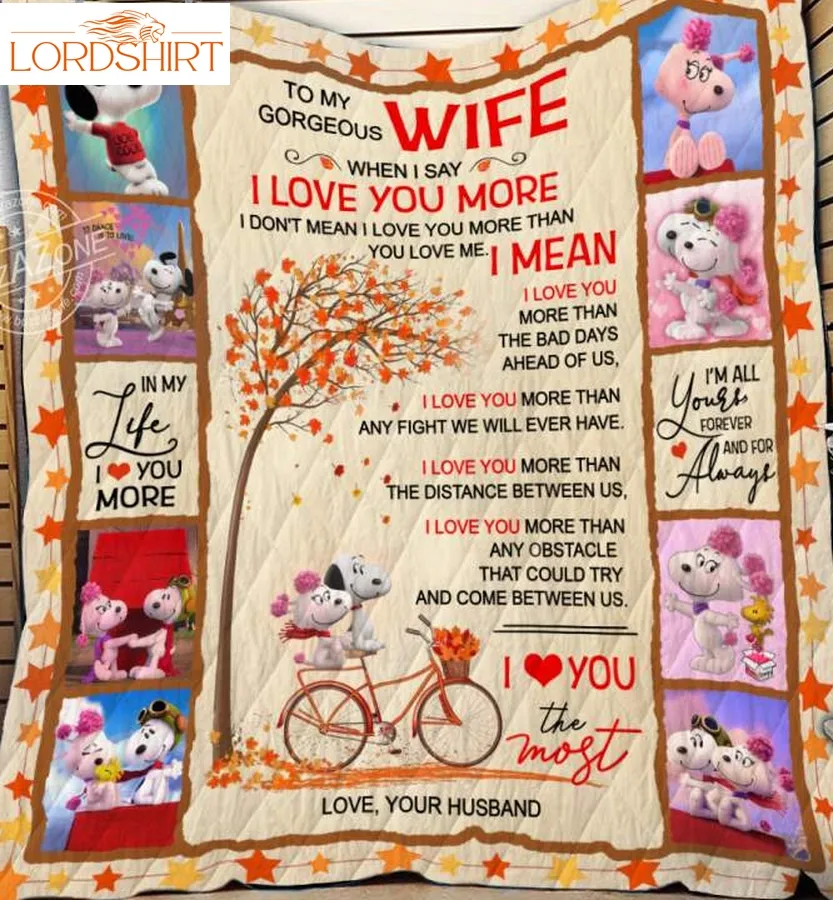 Snoopy Wife Love You Most 3D Quilt Blanket