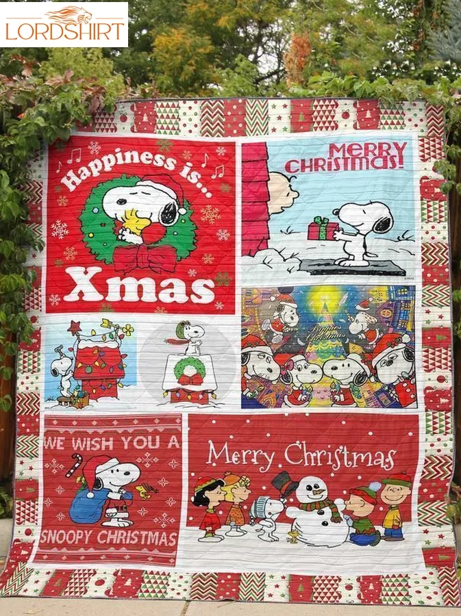 Snoopy Xmas Customize Quilt Blanket