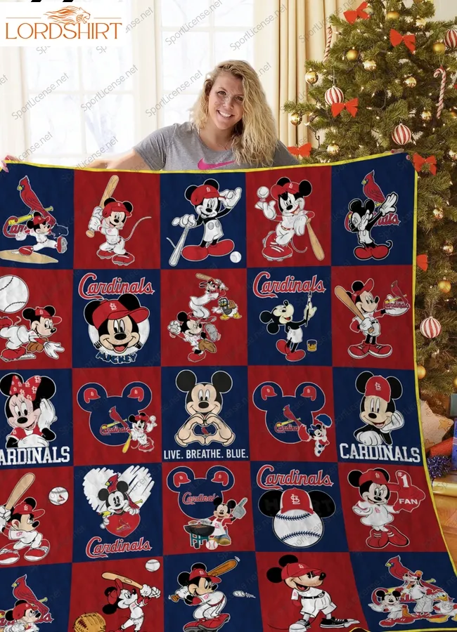 St Louis Cardinals Mickey Dn Quilt Blanket