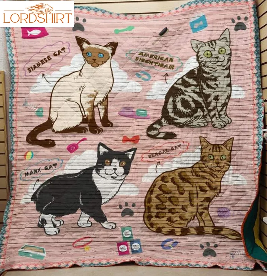 Stamese Cat 3D Customized Quilt Blanket