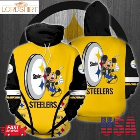 Steeler Mickey Mouse 3D Hoodie For Men For Women All Over Printed Hoodie