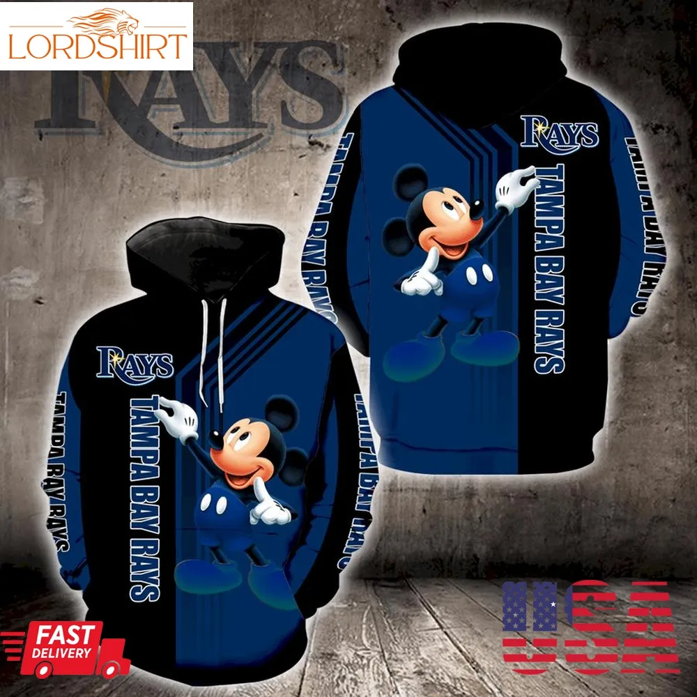 Tampa Bay Rays Mickey Mouse Full Print K1356 Hoodie Zipper Men Women