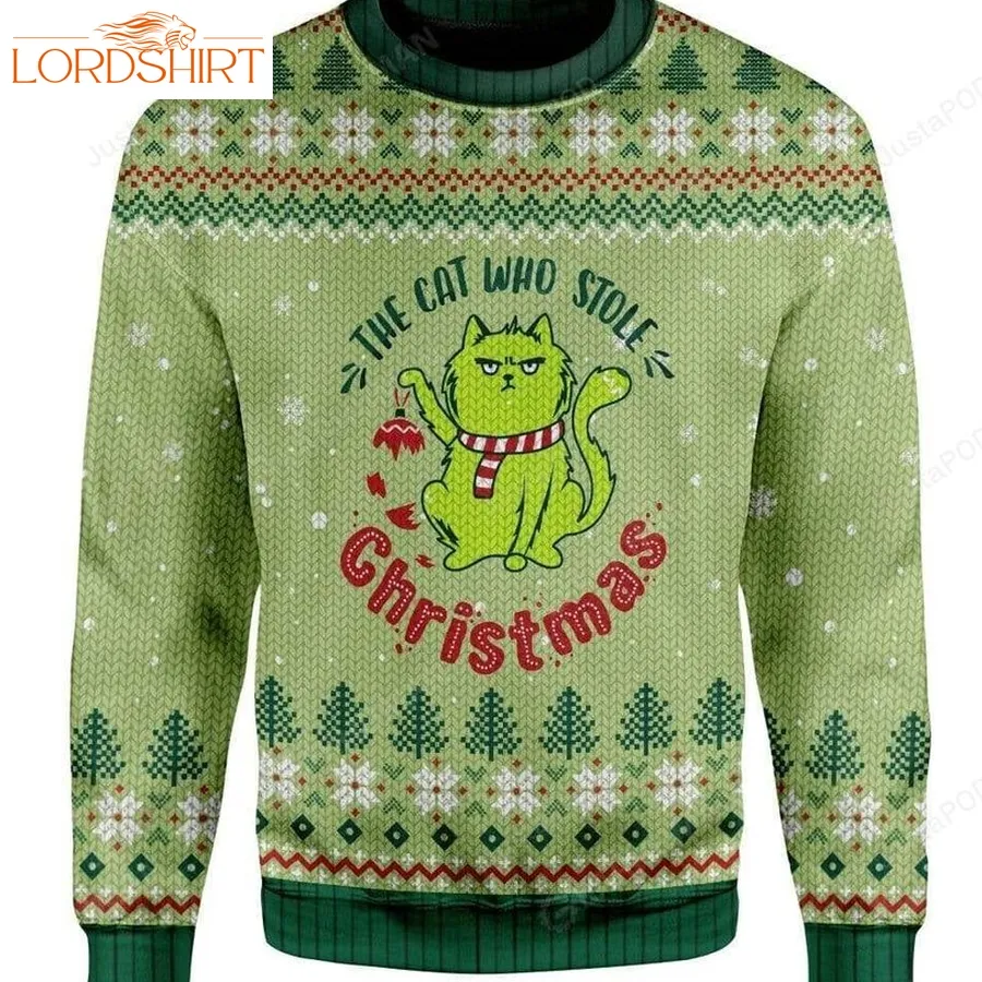 The Cat Who Stole Christmas Ugly Christmas Sweater, All Over Print Sweatshirt, Ugly Sweater, Christmas Sweaters, Hoodie, Sweater