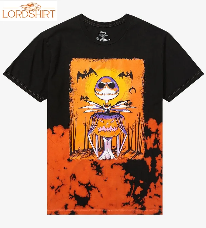 The Nightmare Before Christmas Jack Pumpkin Dip Dye Boyfriend Fit Girls T Shirt