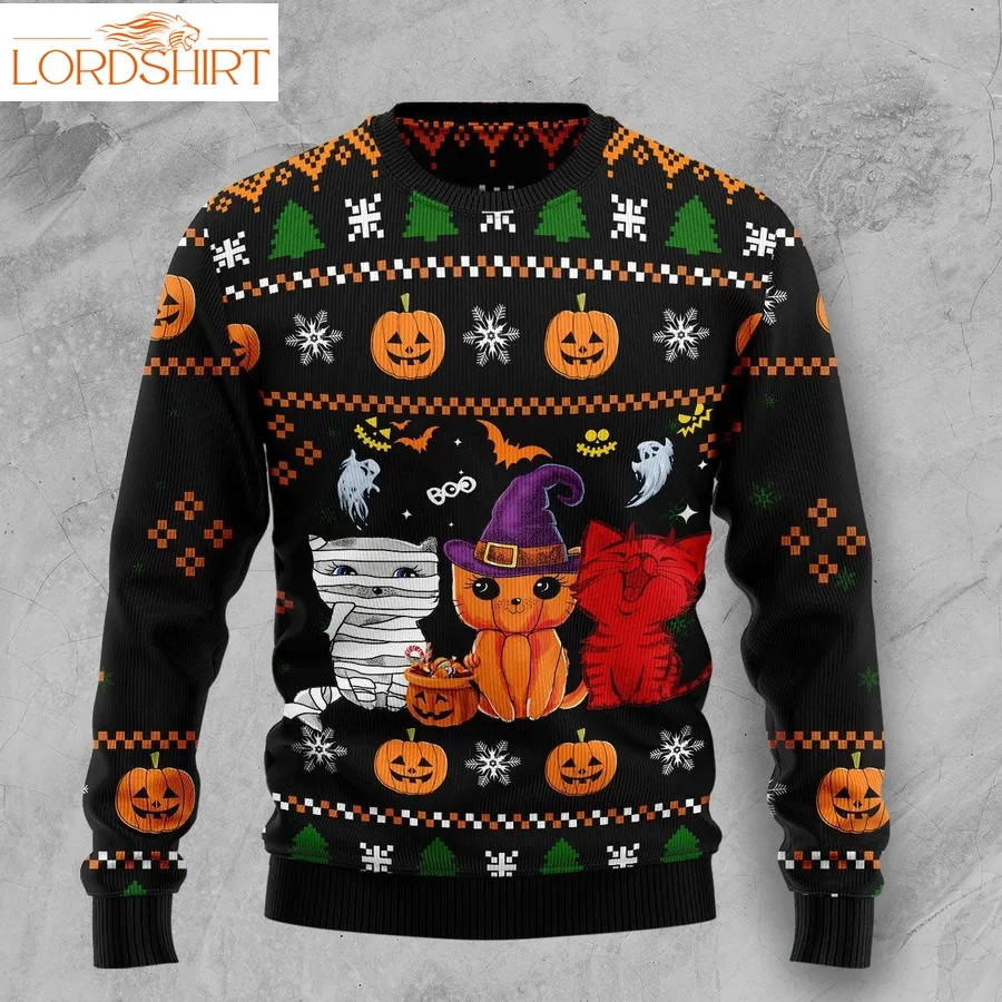 Three Cats Halloween Halloween Sweater