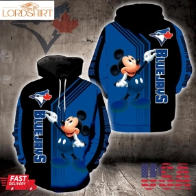 Toronto Blue Jays Mickey Mouse Full Print K1354 Hoodie Zipp And Zipper