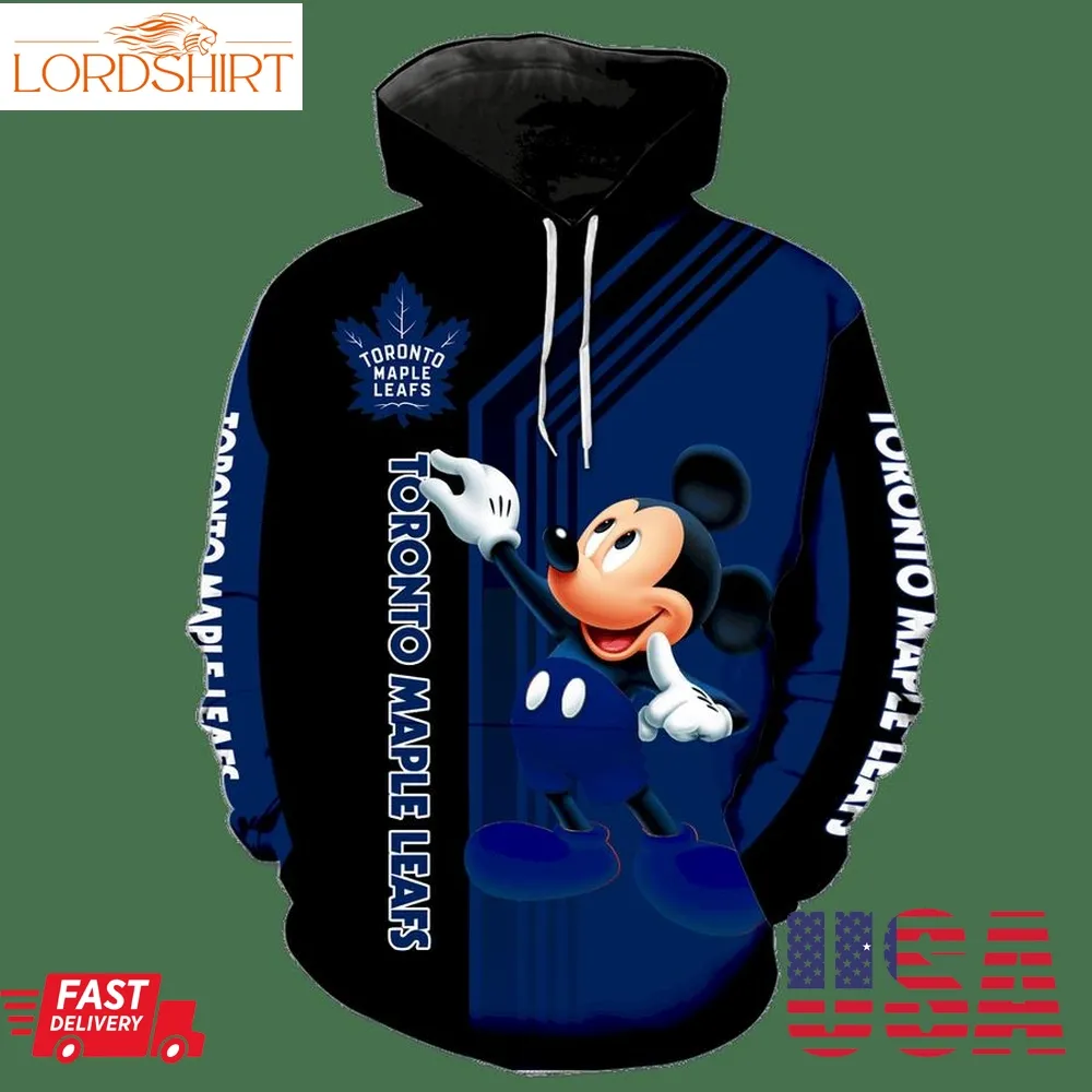 Toronto Maple Leafs Mickey Mouse New Full All Over Print V1527 Hoodie