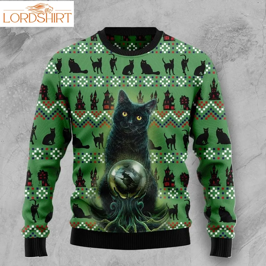 Ugly Black Cat Ugly Halloween Sweater