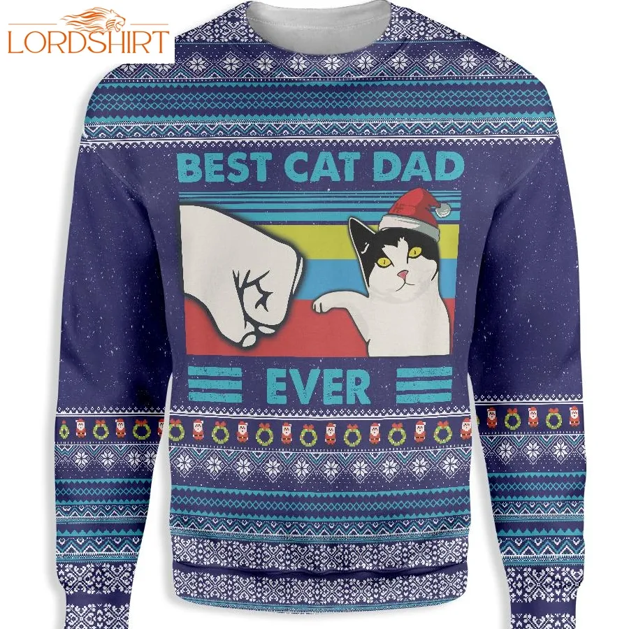 Ugly Christmas Best Cat Dad Ever Ez12 0610 All Over Print Sweatshirt