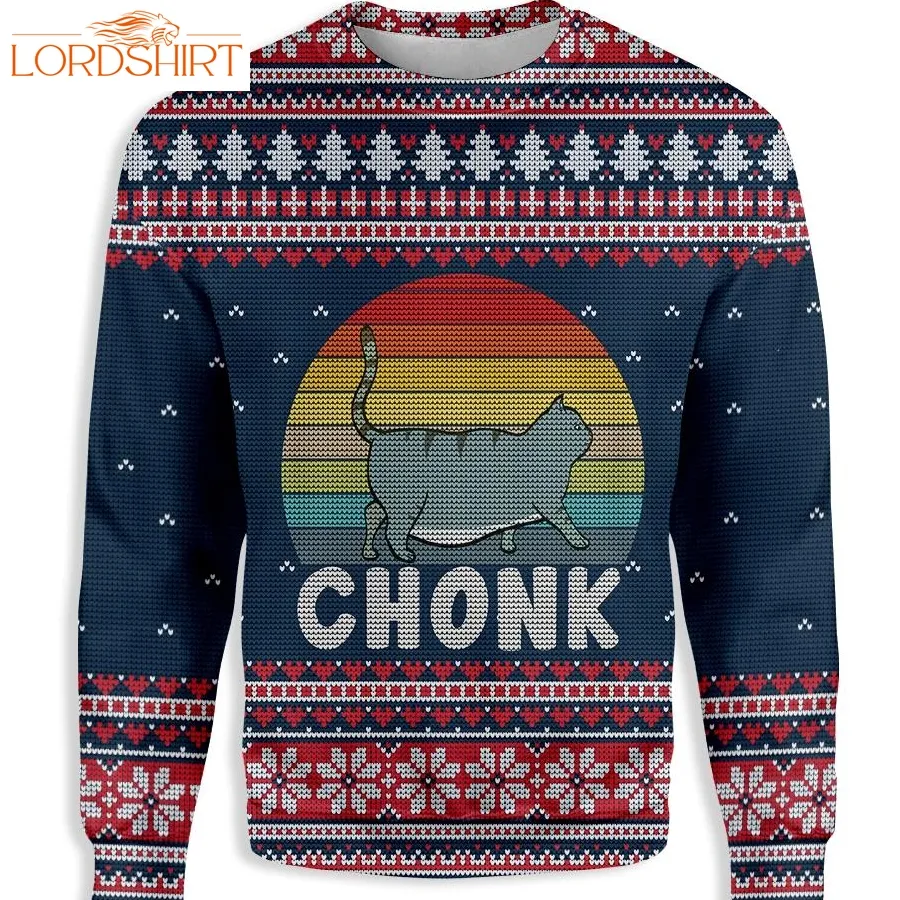 Ugly Christmas Chonk Cat Ez12 1810 All Over Print Sweatshirt