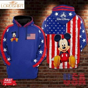 Us Flag Mickey Mouse Disney 3D Full Printed Hoodie