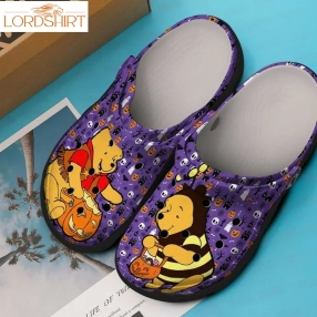 Winne The Pooh Halloween Purple Crocs Crocband Clog Comfortable Water Shoes