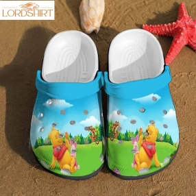 Winnie The Pooh Bear Rubber Crocs Crocband Clogs