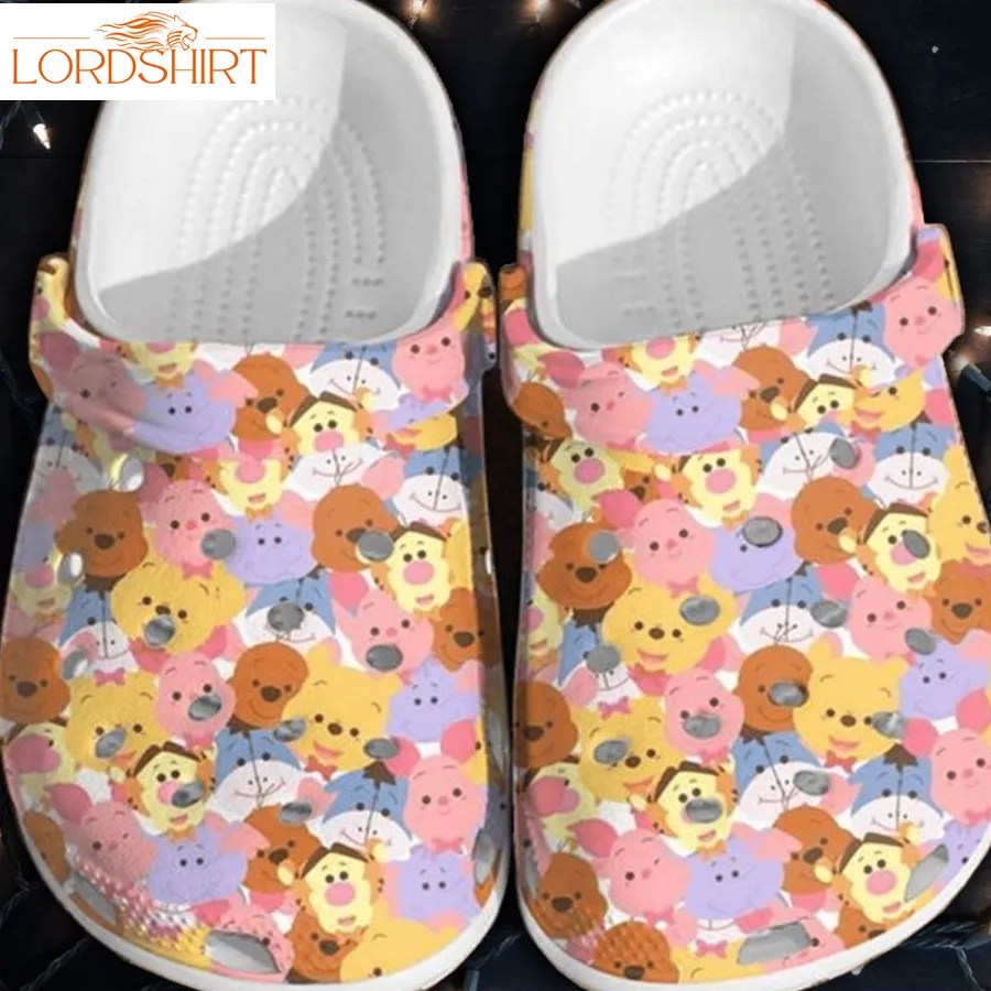 Winnie The Pooh Pattern Crocs Crocband Clogs  Shoes