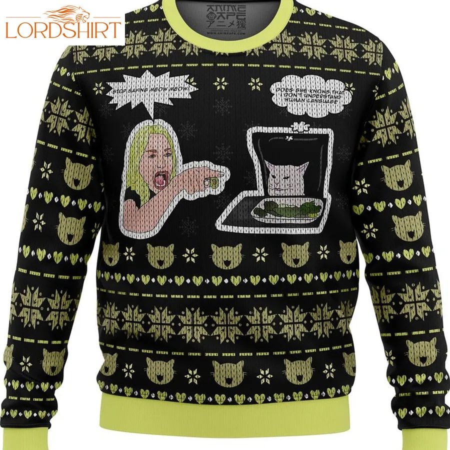 Woman Yelling At Cat Meme Ugly Sweater