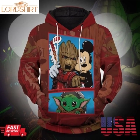 You Took Everything From Me Groot Yoda Mickey 3D Hoodie All Over Printed Hoodie