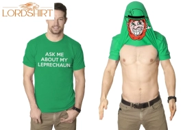 Ask Me About My Leprechaun Flip Men's Tshirt