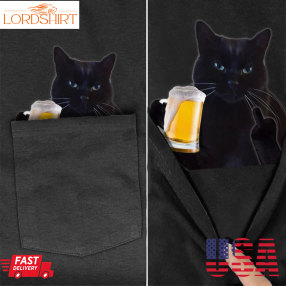 Black Cat Beer Pocket T Shirt