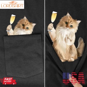 Champagne Persian Cat Pocket T Shirt