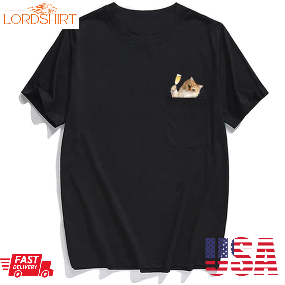 Champagne Persian Cat Pocket T Shirt