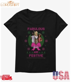 Barbie Fabulous And Festive Ugly Christmas Pattern Girls T Shirt Plus Size