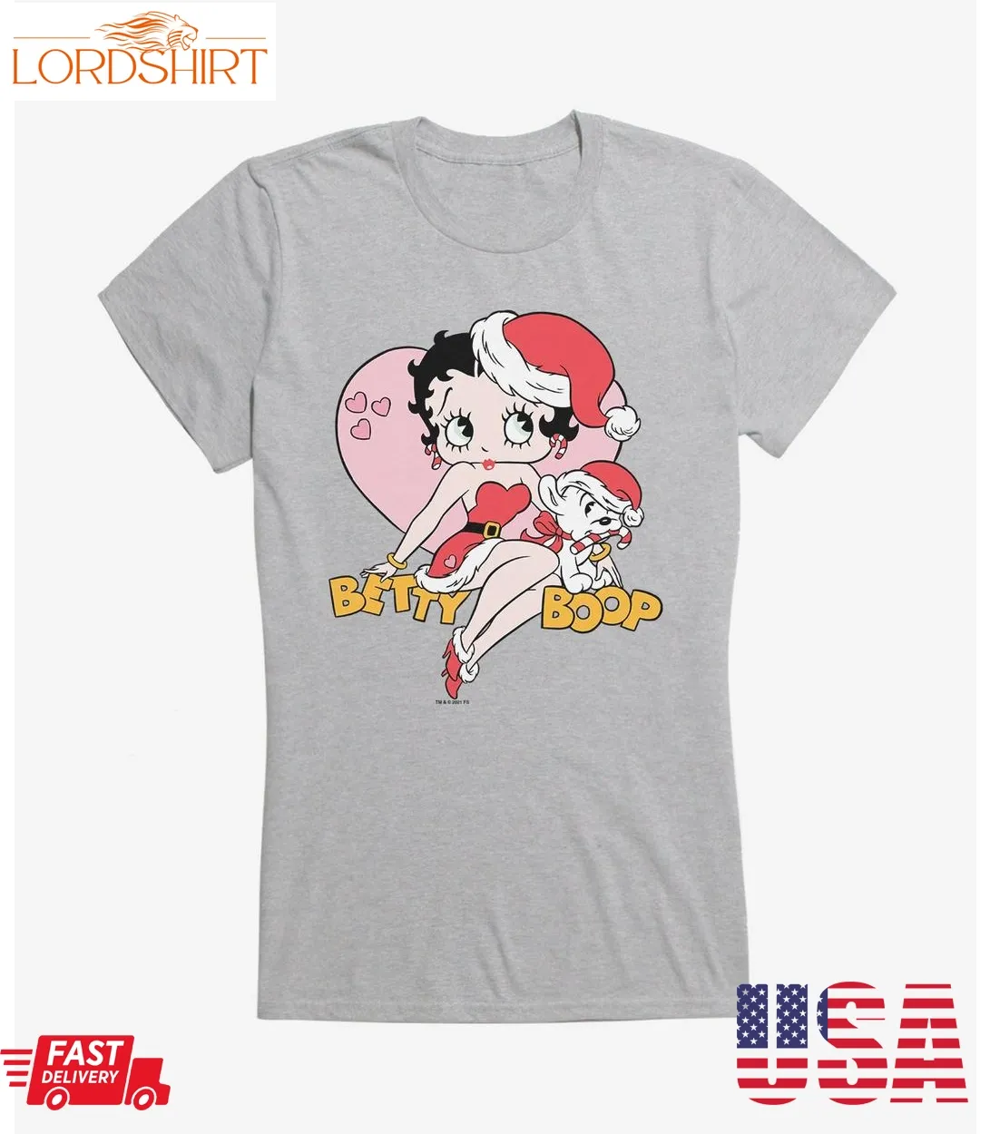 Betty Boop Pudgys Christmas Girls T Shirt