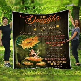 Blanket Dad To Daughter Sunflower To My Daughter Blanket From Dad, Meaningful Gifts For Daughter From Dad