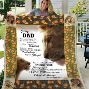 Blanket Daughter To Dad   Lion Art I Love You With All My Heart Father's Day Gift For Dad Blanket