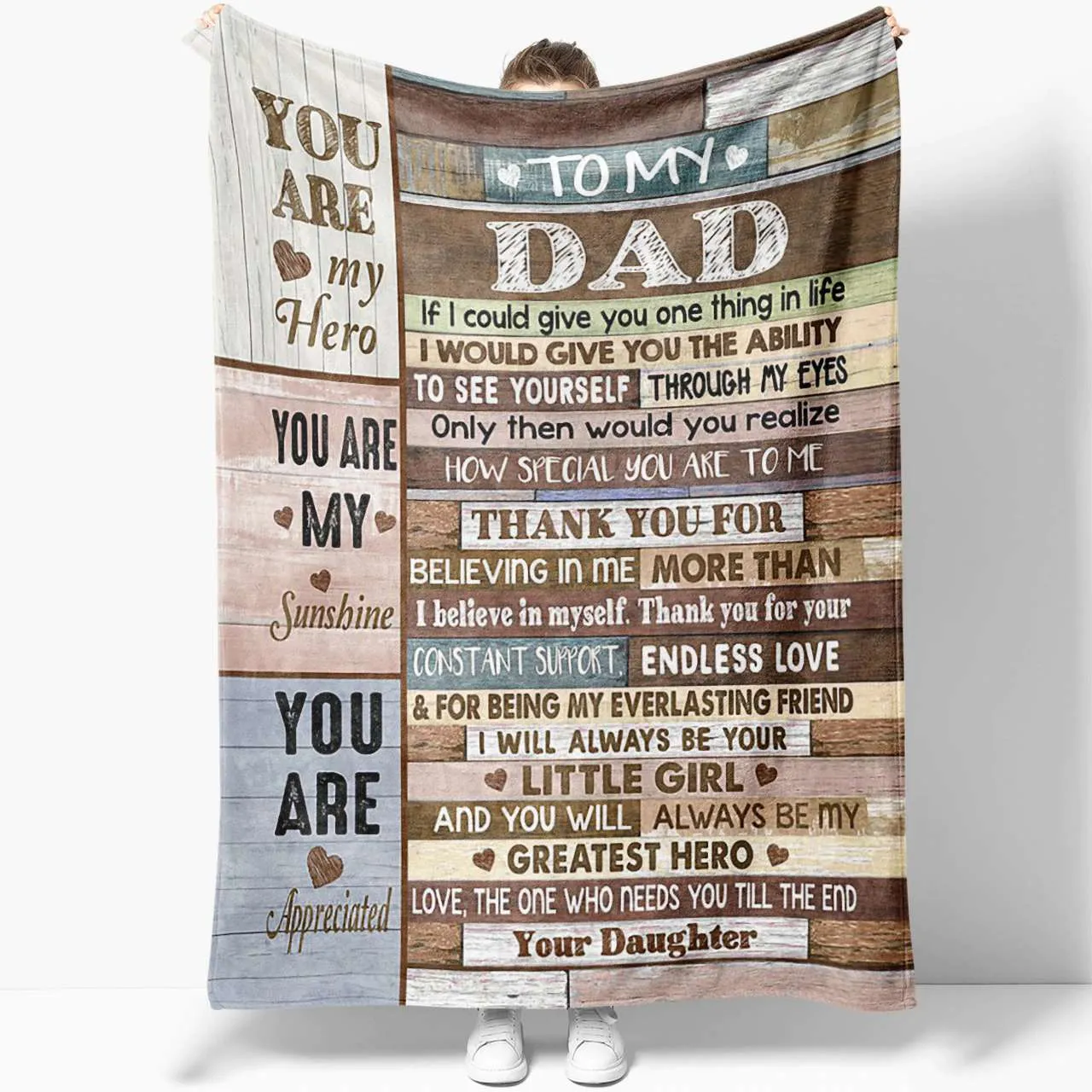 Blanket Gift For Dad, Dad Gifts From Daughter And Son On Father's Day Blanket For Men