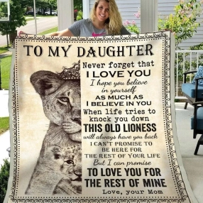 Blanket Gift For Daughter Lion Art Never Forget That I Love You   To My Daughter Blanket From Mom