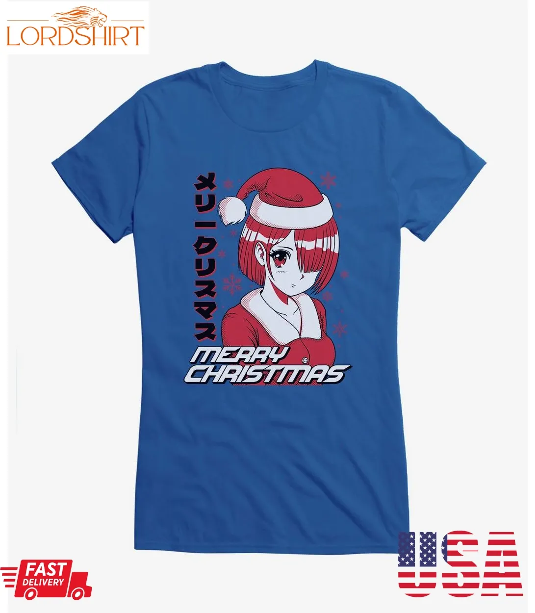 Christmas Anime Merry Christmas Girls T Shirt