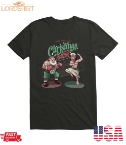 Christmas Fighter Jesus V Santa Claus T Shirt