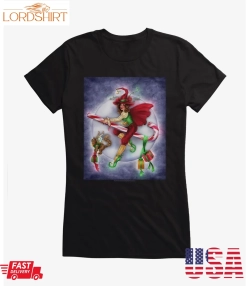 Christmas Witch Girls T Shirt By Brigid Ashwood