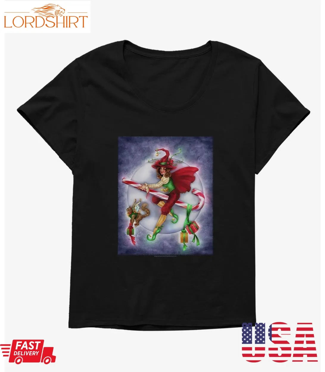 Christmas Witch Girls T Shirt Plus Size By Brigid Ashwood