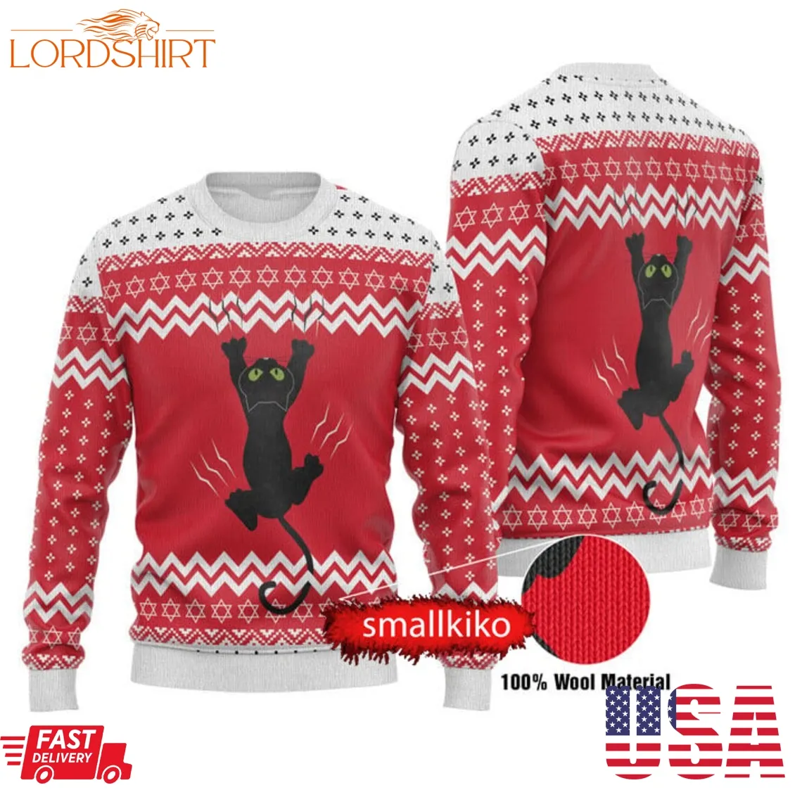 Cute Black Cat Ugly Christmas Sweater