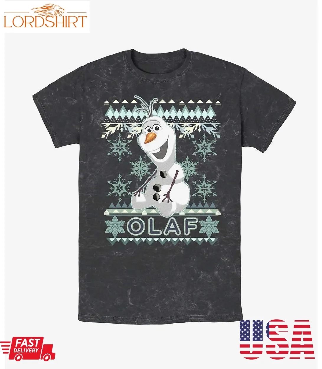 Disney Frozen Olaf Christmas Mineral Wash T Shirt