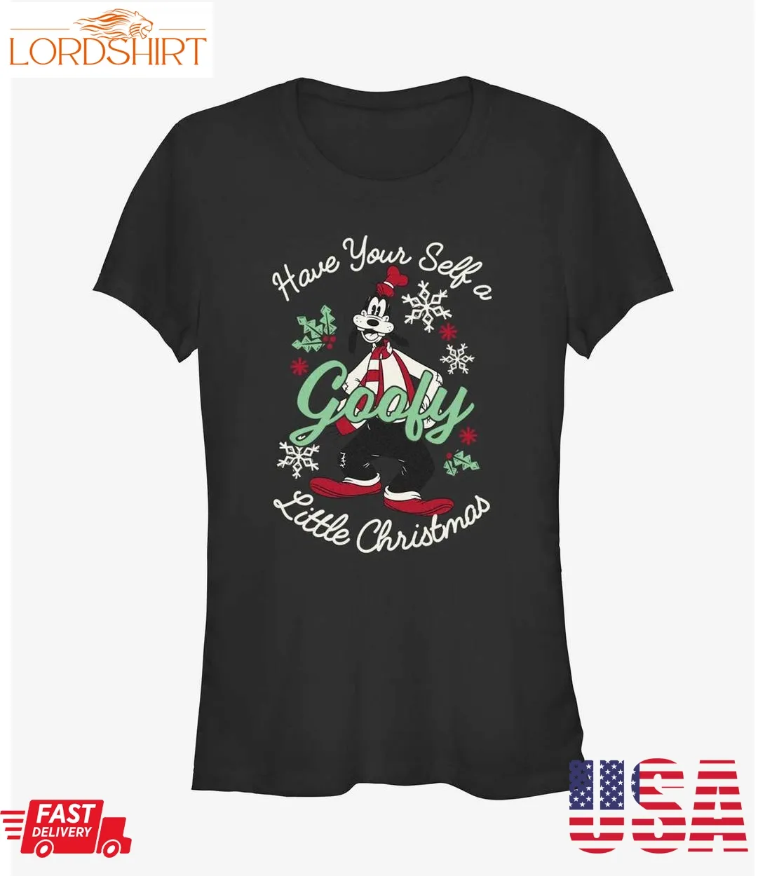 Disney Goofy Little Christmas Black Girls T Shirt