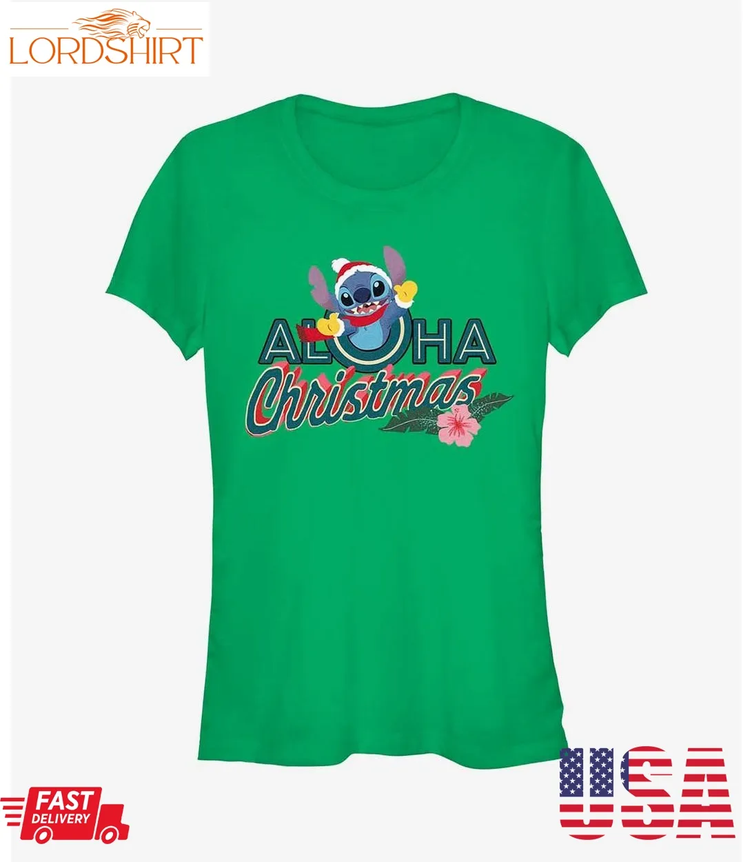 Disney Lilo And Stitch Aloha Christmas Girls T Shirt