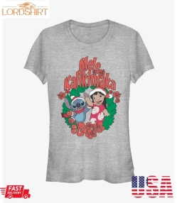 Disney Lilo And Stitch Christmas Wreath Girls T Shirt