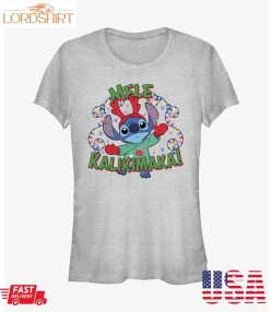 Disney Lilo And Stitch Mele Kalikimaka Merry Christmas In Hawaiian Girls T Shirt