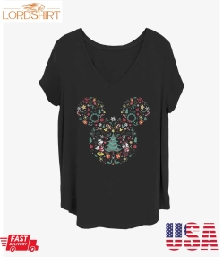 Disney Mickey Mouse Christmas Ear Fill Girls T Shirt Plus Size