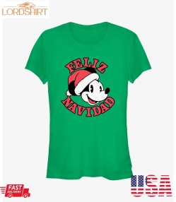 Disney Mickey Mouse Feliz Navidad Merry Christmas In Spanish Girls T Shirt