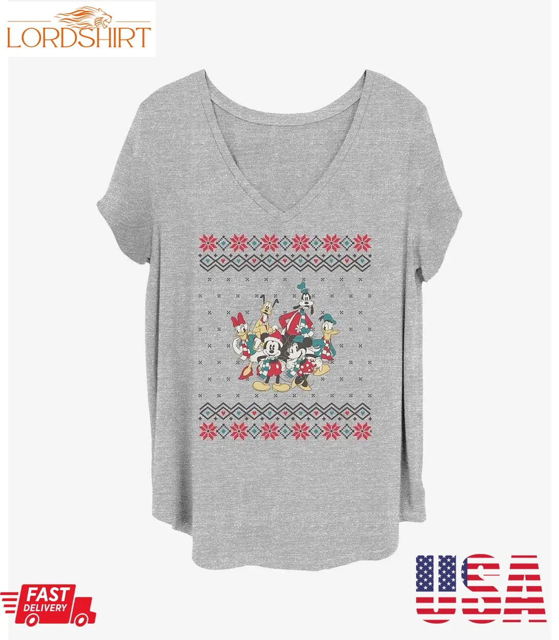 Disney Mickey Mouse Mickey And Friends Christmas Girls T Shirt Plus Size