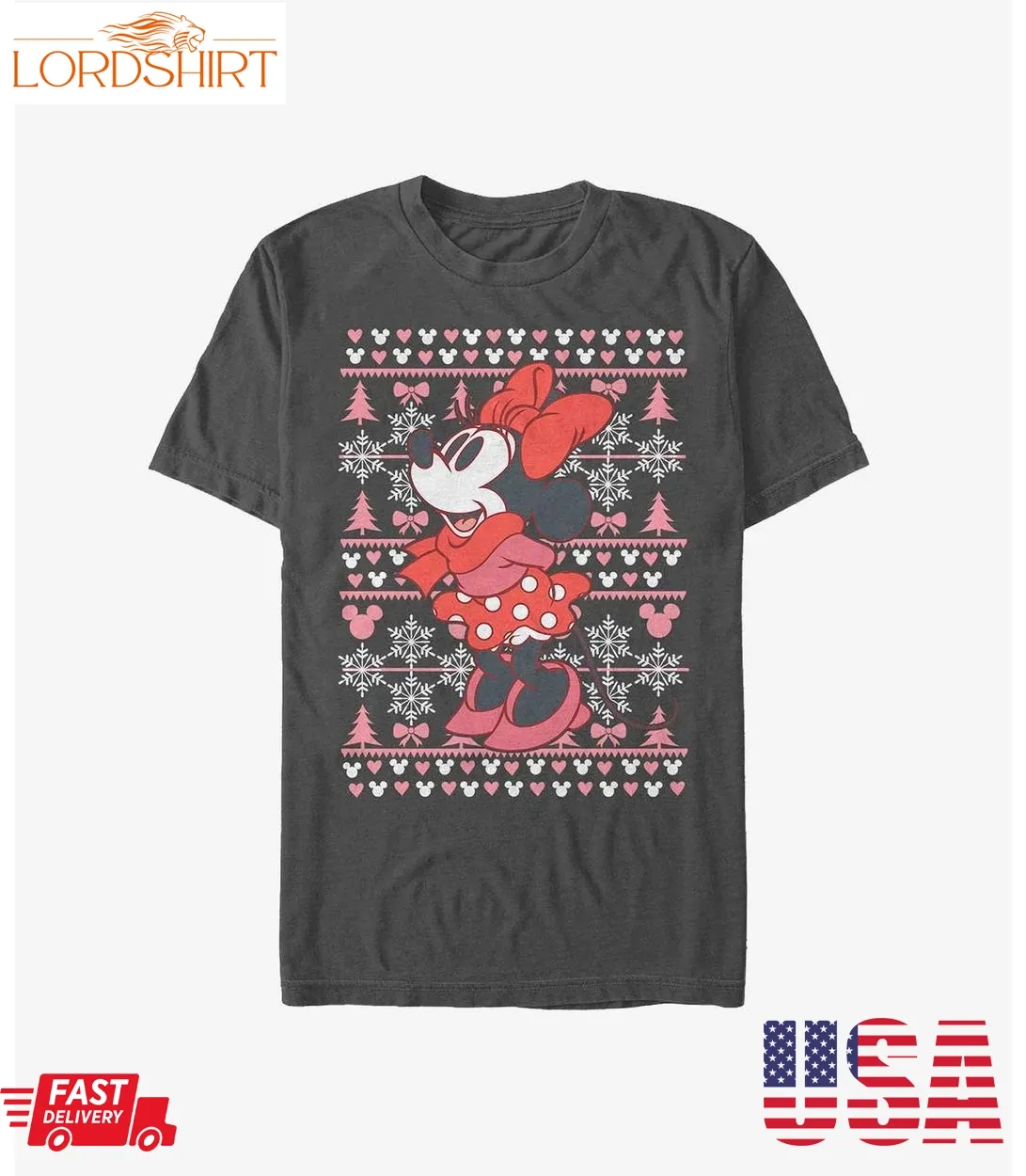 Disney Mickey Mouse Minnie Ugly Christmas Extra Soft T Shirt