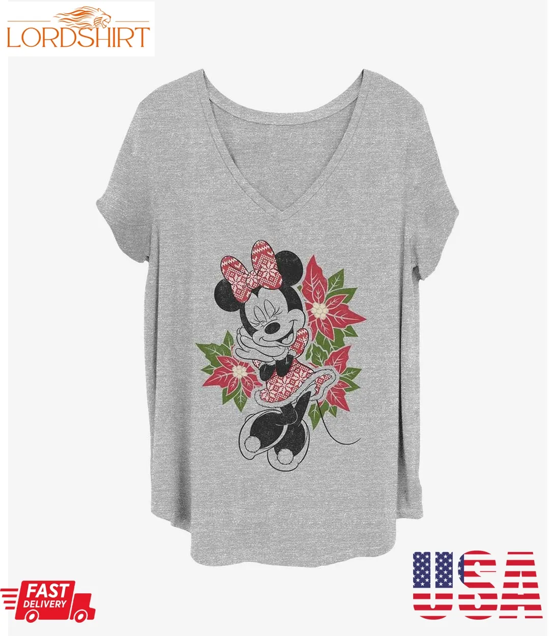 Disney Minnie Mouse Christmas Minnie Girls T Shirt Plus Size