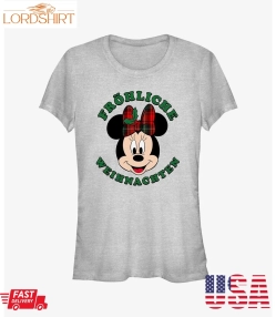 Disney Minnie Mouse Frohliche Weihnachten Merry Christmas In German Girls T Shirt