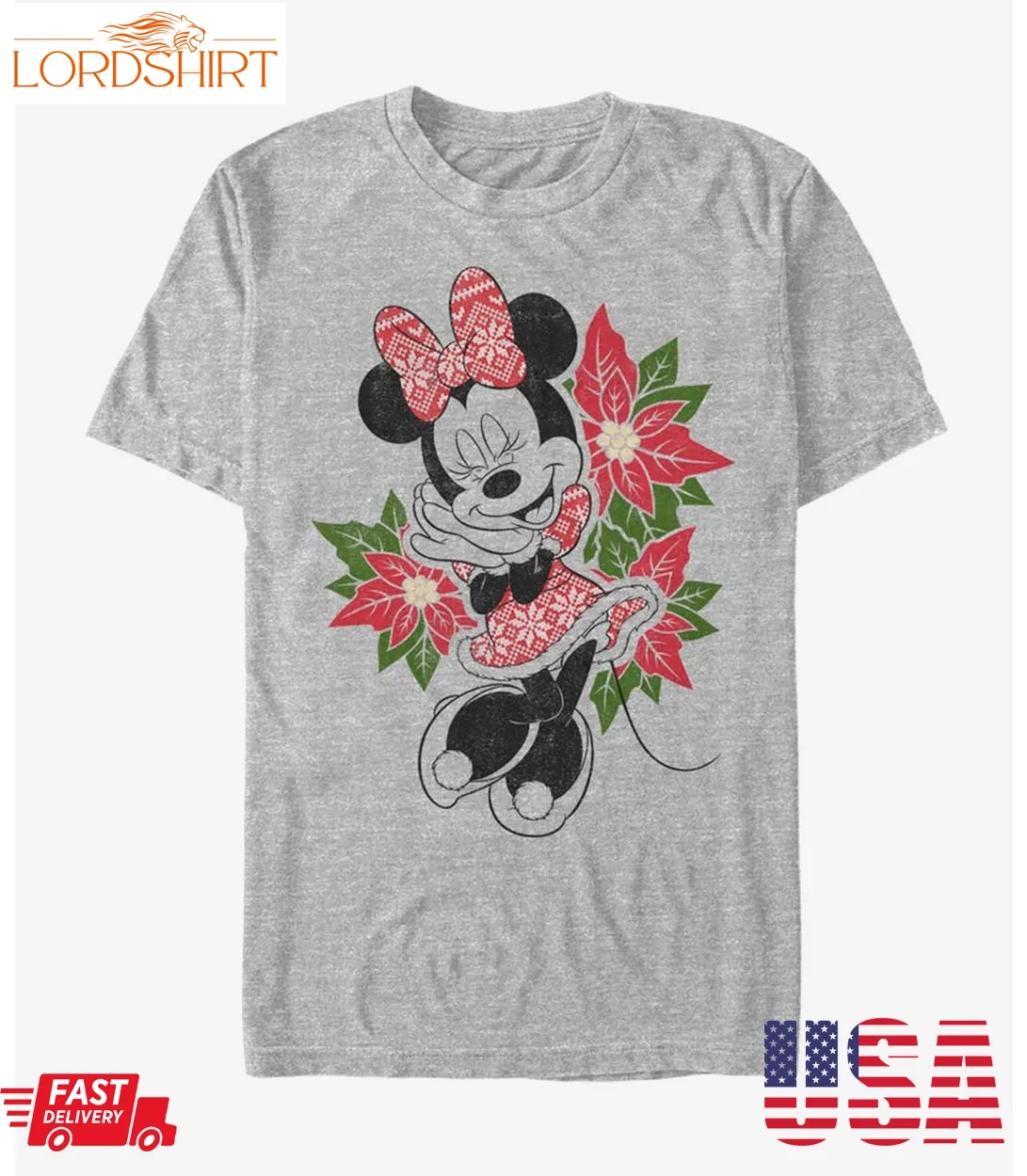 Disney Minnie Mouse Holiday Christmas Fairisle Minnie T Shirt