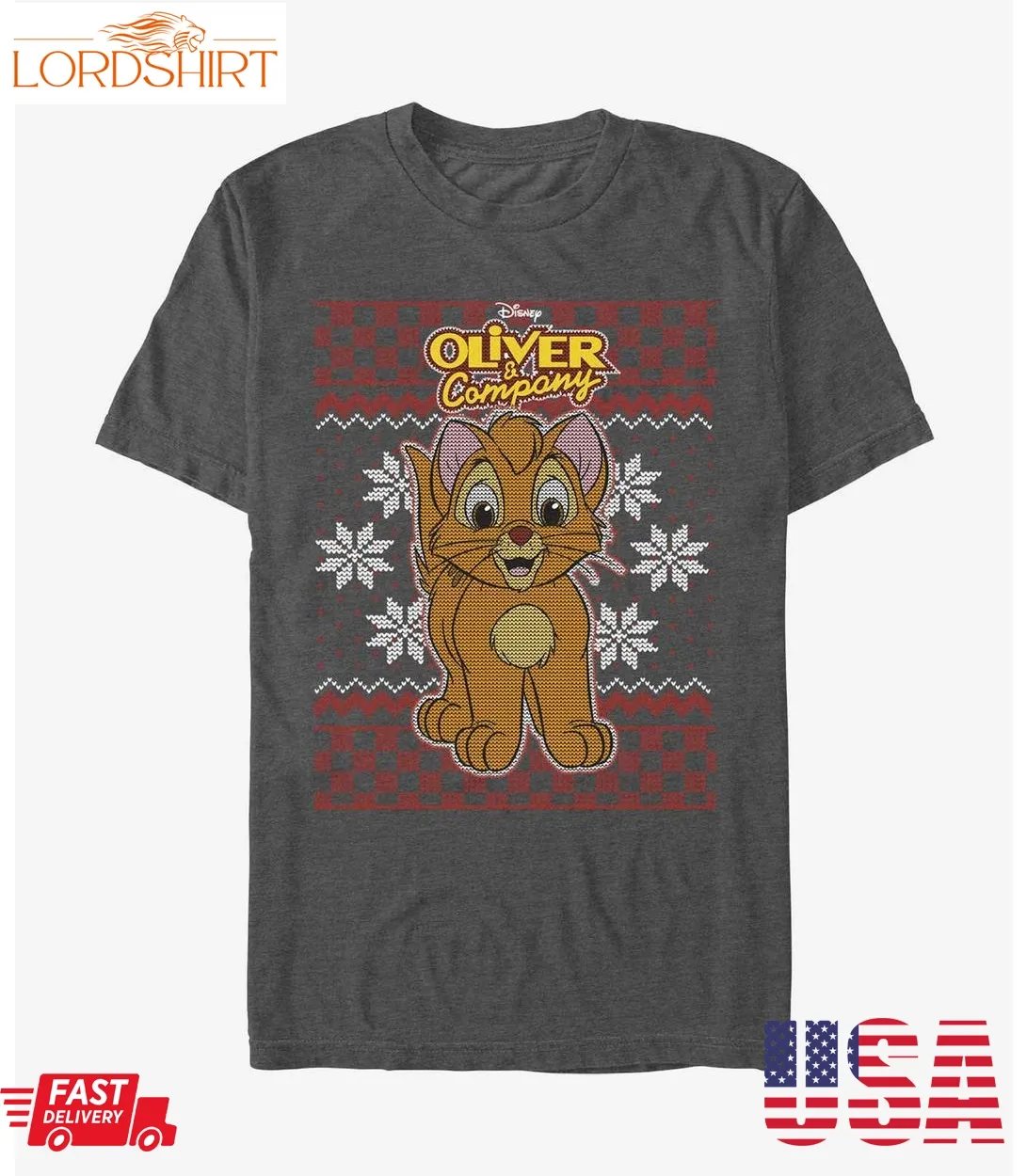 Disney Oliver And Company Oliver Ugly Christmas T Shirt